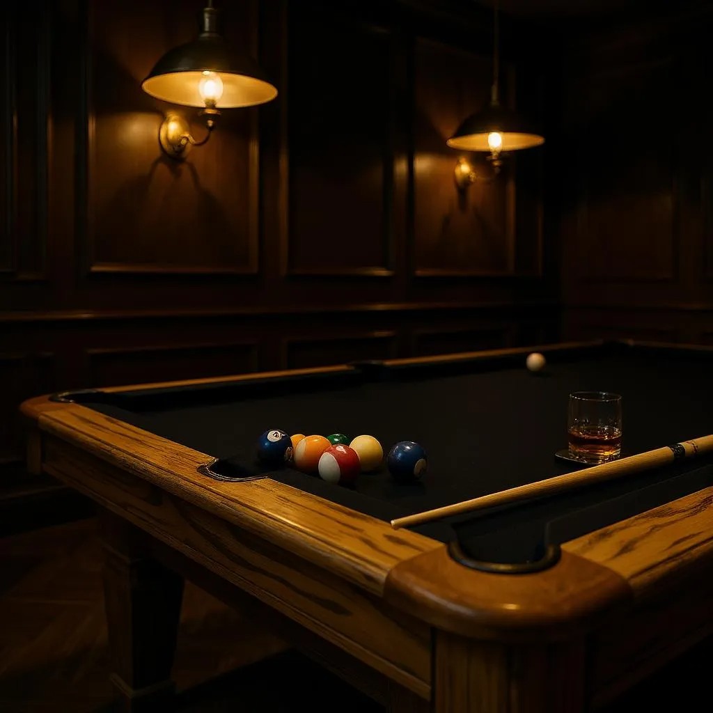 LIKE-NEW BRUNSWICK OLHAUSEN SOLID OAK POOL TABLE – FULL ACCESSORY SET!